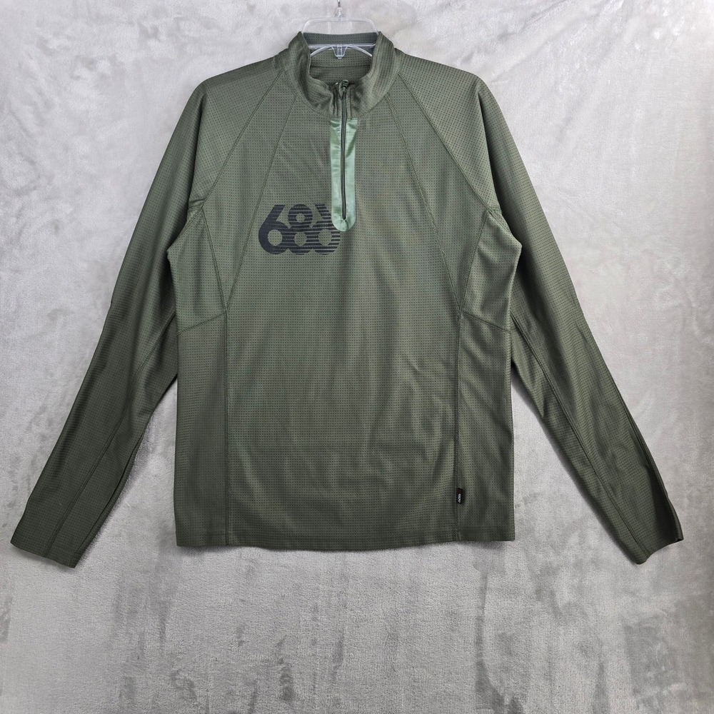 686 Mens medium Performance Dry Baselayer Quarter Zip Pullover Long Sleeve Shirt